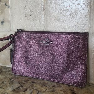 Purple Coach Wristlet/ Hand bag
